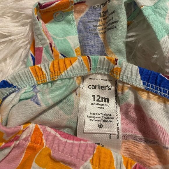 Carter’s 12M Denim Sunshine Outfit & Tropical Plants Outfit - Picture 4 of 5